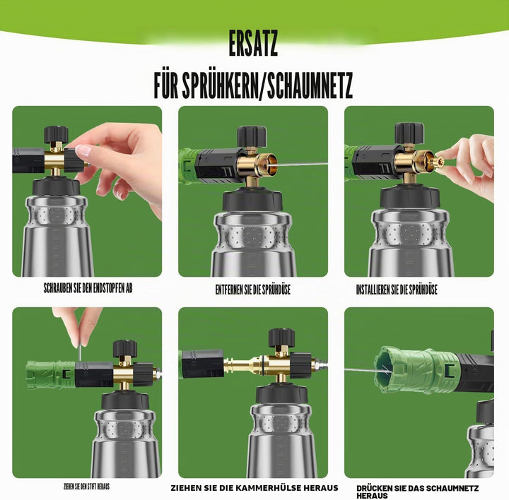 1L Einstellbare Schneeschaumlanze, Geeignet für 1/4“ Schnellanschluss Hochdruckreiniger, Verstellbar