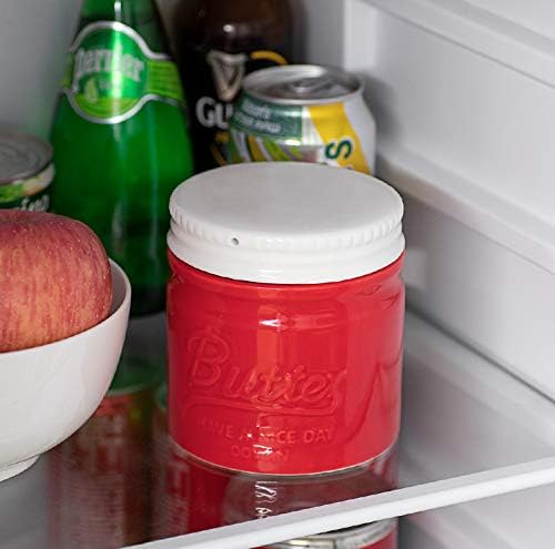 DOWAN Porzellan Butter Keeper Crock, Französische Butterdose mit Deckel, Porzellan-Buttertopf im Ein