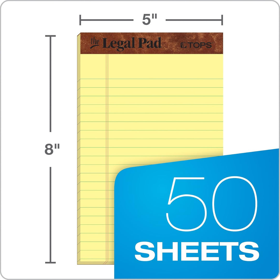 Tops Legal Pads, Kanarienvögel, 12/Pack Für jeden Tag 5 x 8 Inch canary 5 x 8 Inch Standard, 5 x 8 S