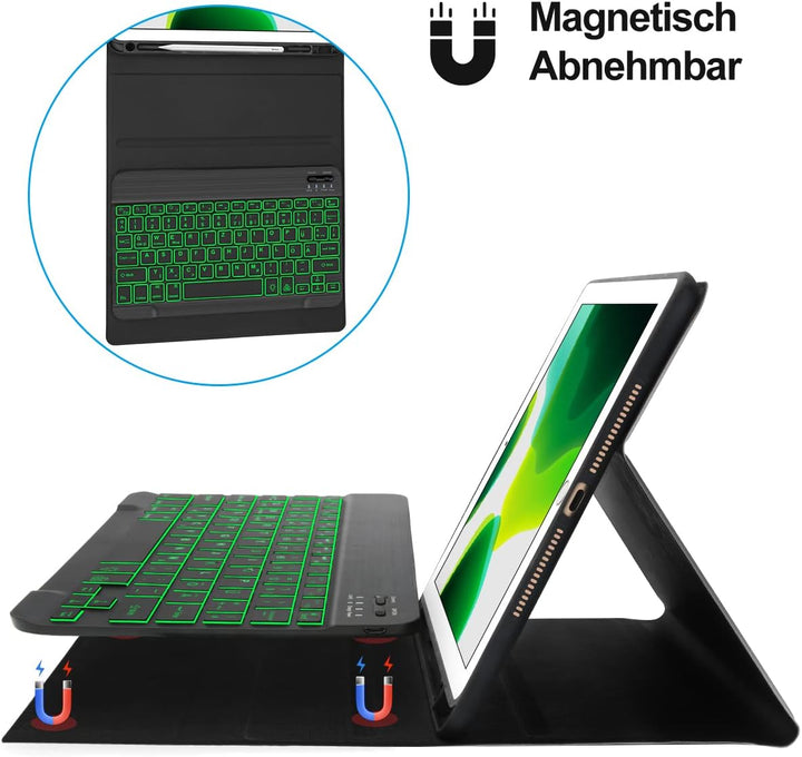 Tastatur Hülle für iPad Air 2019(3. Gen)，iPad 9.Gen,8.Gen, 7.Gen 2021/2020/2019 (10.2), iPad Pro 10,
