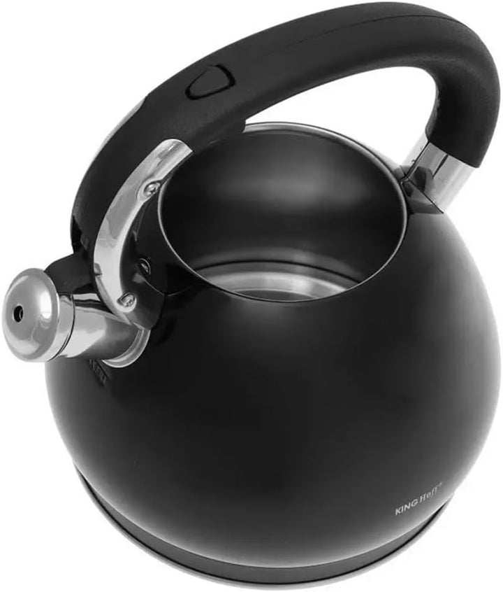 King Hoff Schwarz Edelstahl Flötenkessel Teekessel Wasserkessel 3,4 Liter KH-1221