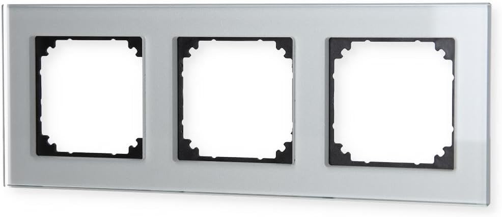 Merten 489360 M-PLAN-Echtglasrahmen, 3fach, Diamantsilber