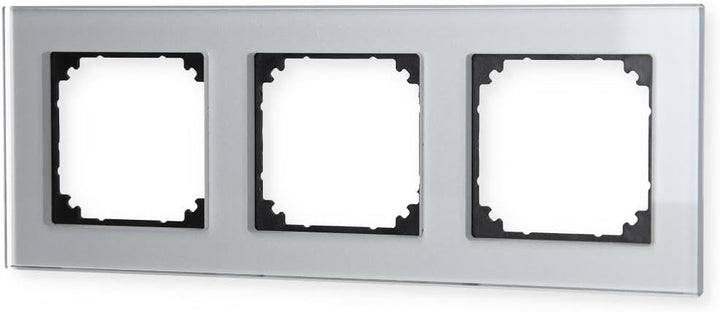 Merten 489360 M-PLAN-Echtglasrahmen, 3fach, Diamantsilber