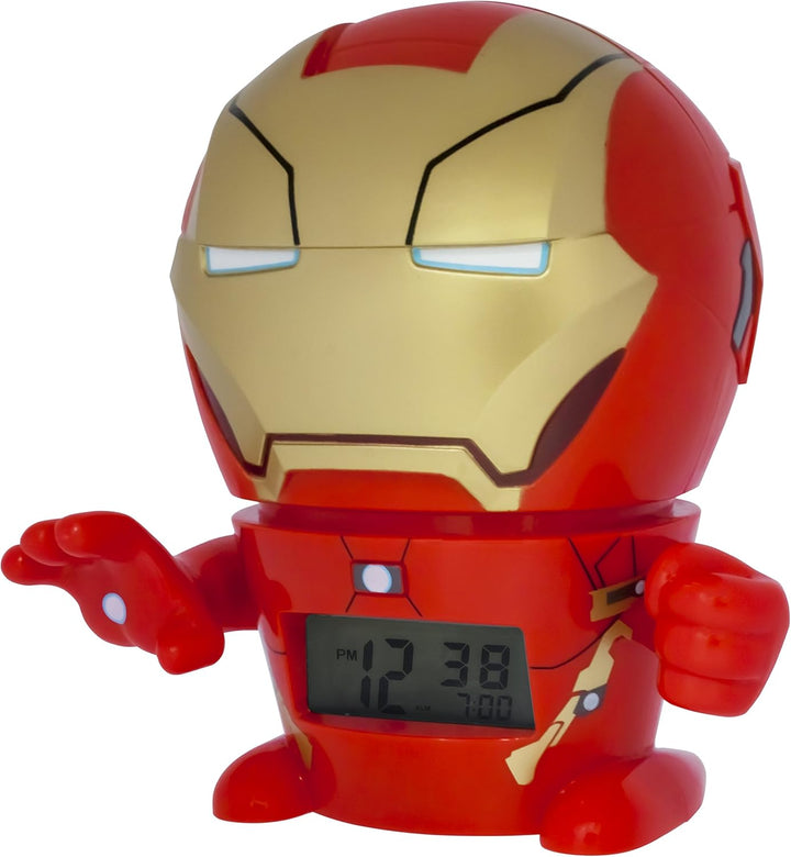 BulbBotz Marvel 2021432 Iron Man Kinder-Wecker mit Nachtlicht und typischem Geräusch , rot/gold, Kun