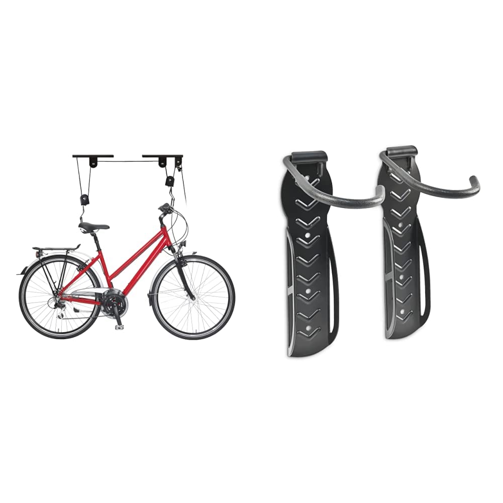 Relaxdays Fahrradlift, bis 20 kg, max. Deckenhöhe 4 m, Fahrrad Deckenhalterung mit Flaschenzug, Gara