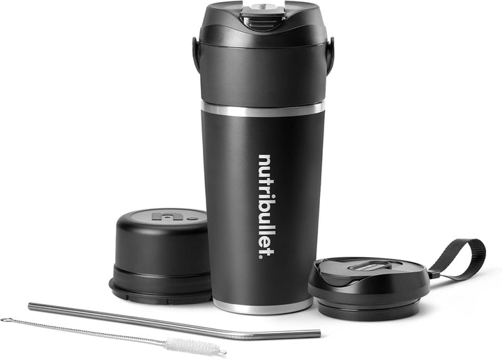 nutribullet Flip tragbarer Mixer, 590ml isolierter Edelstahlbecher, hält bis zu 24 Stunden kalt, mix