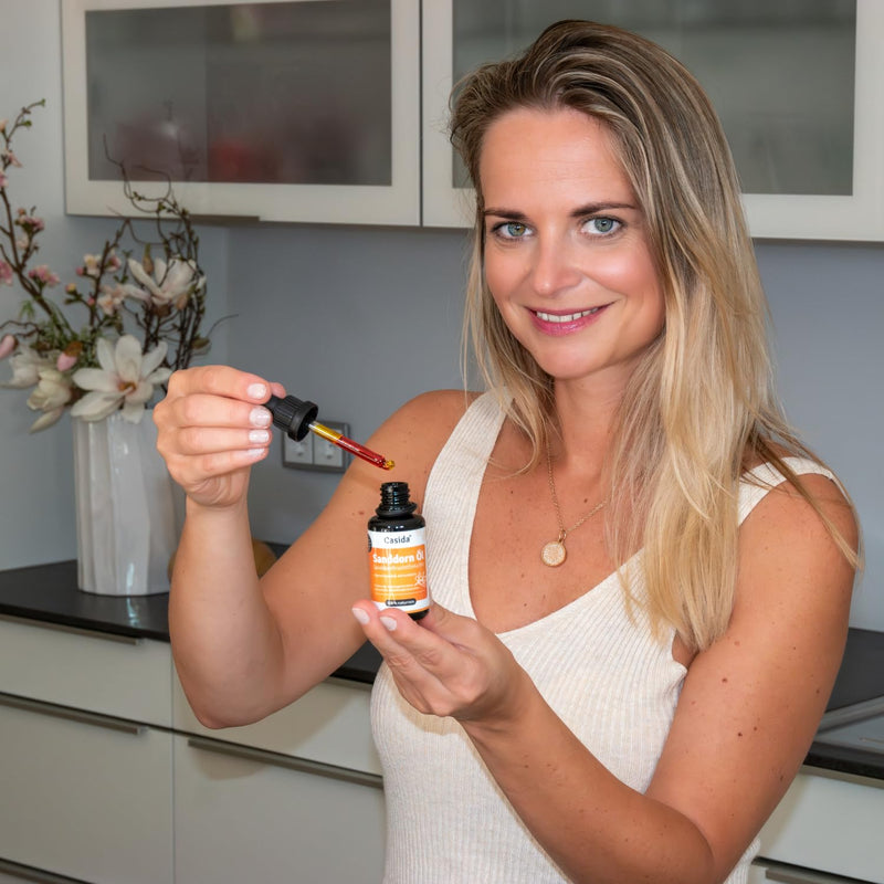 Casida® Sanddornöl - Sanddornfruchtfleischöl naturrein - Hautpflege Öl für intensive Pflege und Rege