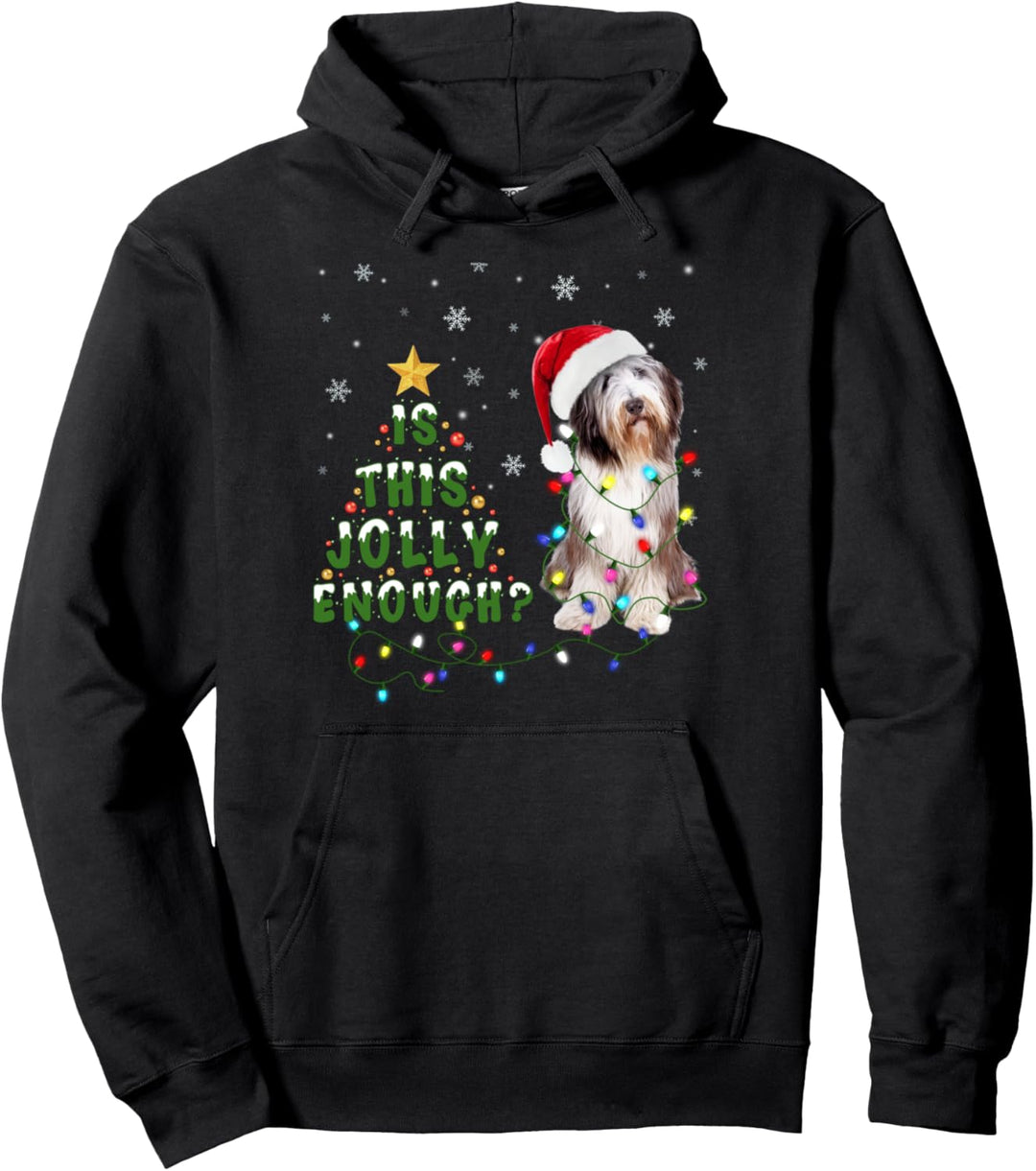 Ist das Jolly Enough Santa Bearded Collie Light Weihnachten Pullover Hoodie