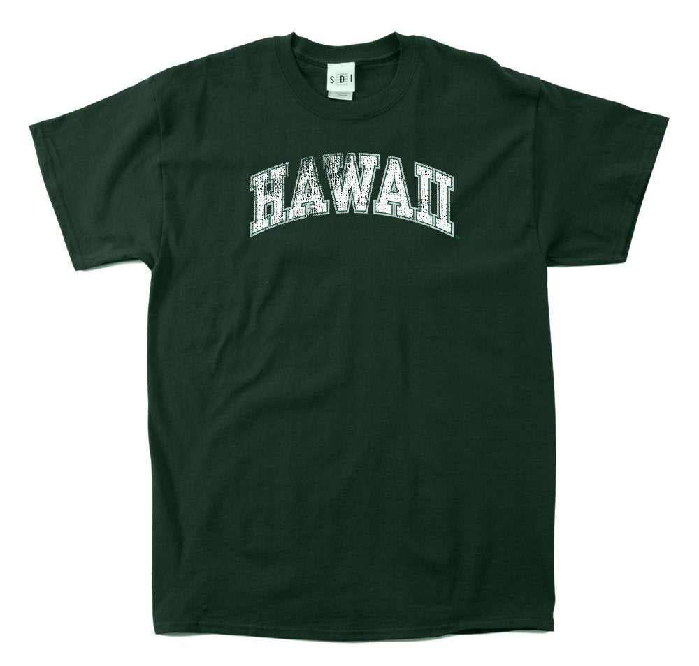 SDI NCAA Hawaii Rainbow Warriors T-Shirt, 100% einlaufvorbehandelt, Vintage-Stil, gewölbt, kurzärmel