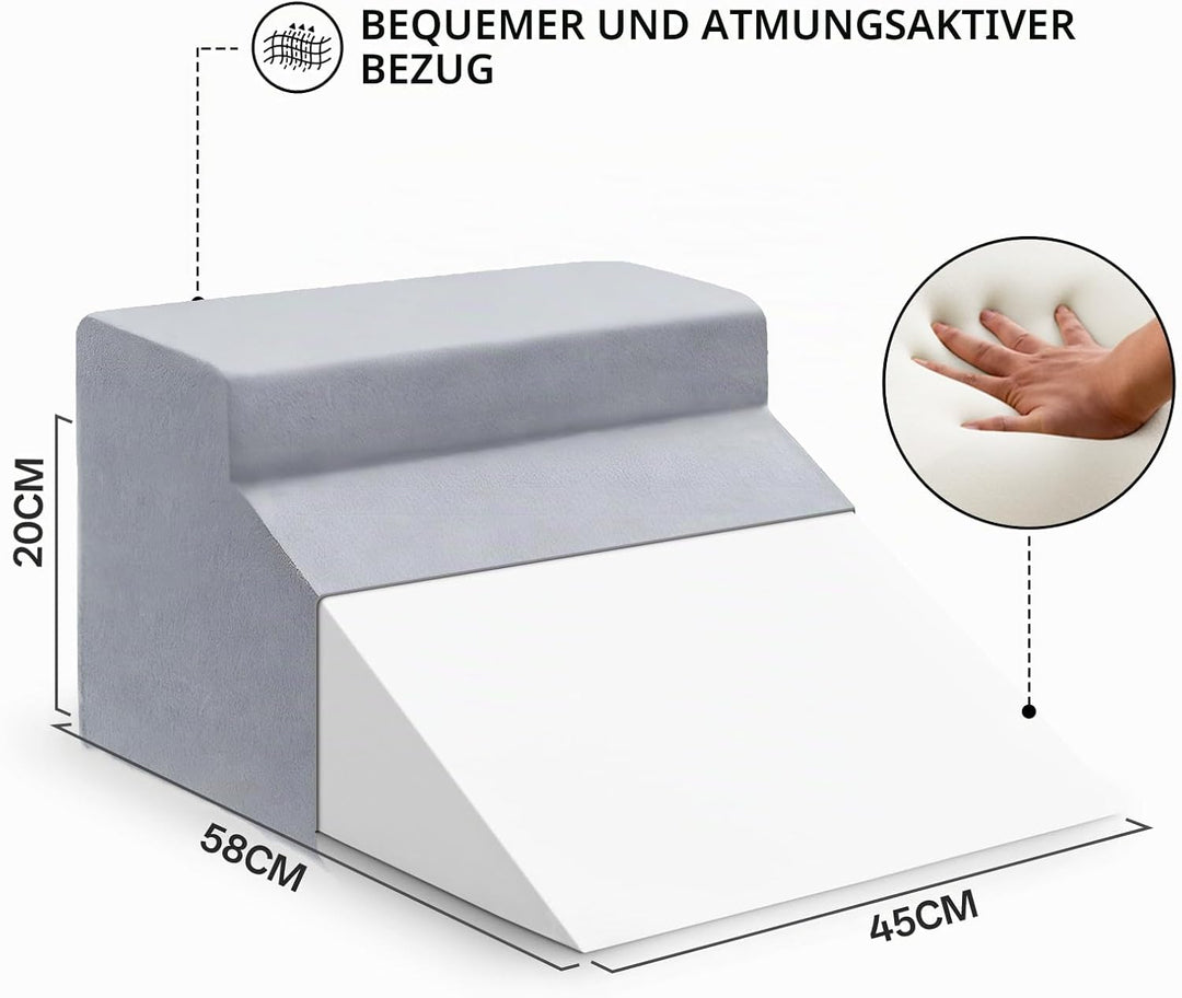 Lesekissen &amp; Keilkissen zur Beinerhöhung, Memory Foam Nacken, Rücken, Beinstützkissen, Abnehmbares M