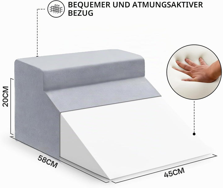 Lesekissen &amp; Keilkissen zur Beinerhöhung, Memory Foam Nacken, Rücken, Beinstützkissen, Abnehmbares M