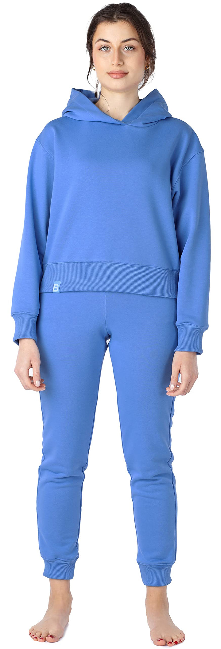 Bellivalini Sportanzug Damen Jogginganzug aus Baumwolle Zweiteiler Lange Ärmel BLV222 XS Blau, XS Bl