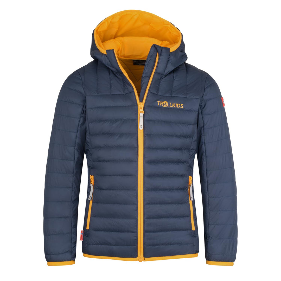 Trollkids Kinder Steppjacke Eikefjord 104 Mystik Blau/Mango, 104 Mystik Blau/Mango