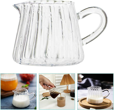 Milchkännchen Glas Milchkrug Sahnekanne Milchkanne Sossenkanne mit Griff Glaskanne Sauciere Espresso