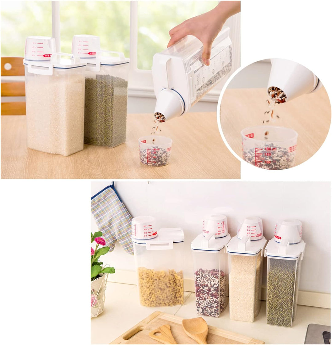 FWEEK 4 Stück Vorratsdosen 2L, Luftdicht Aufbewahrungsbox Schüttdosen, BPA Frei Kunststoff Vorratsbe