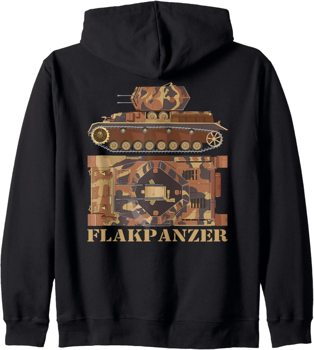 Flakpanzer Deutsches WW2 Flugabwehr-Panzerdiagramm Kapuzenjacke