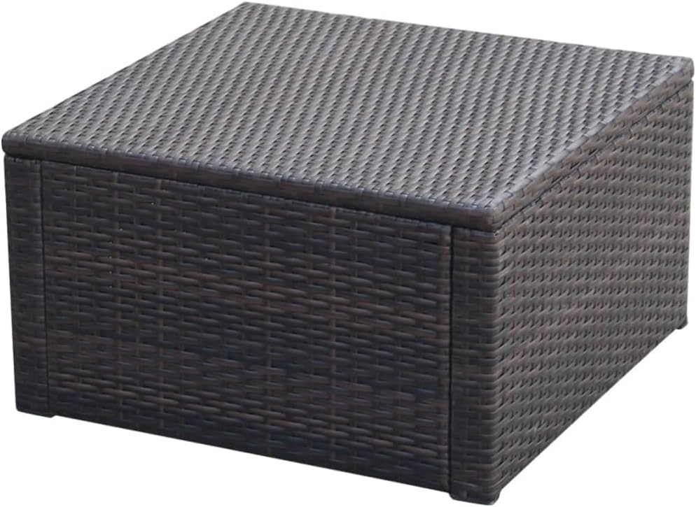 vidaXL Hocker mit Kissen Sitzhocker Balkon Gartenhocker Fusshocker Rattanhocker Gartenmöbel Sitzhock