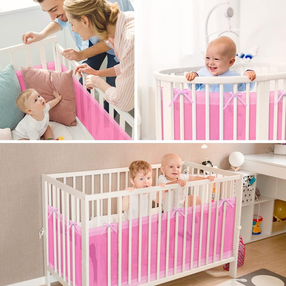 Vicloon Bettumrandung Nestchen, Nestchen für Kinderbetten Kantenschutz Baby Babybett, Atmungsaktive