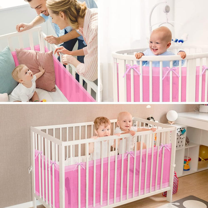 Vicloon Bettumrandung Nestchen, Nestchen für Kinderbetten Kantenschutz Baby Babybett, Atmungsaktive