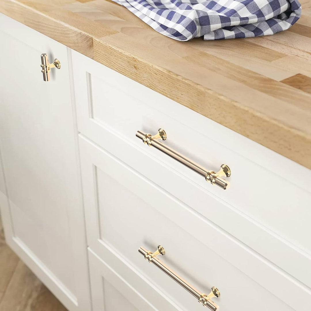 FURNIWARE 10 Stück Möbelgriff, 128mm Bohrlochabstand Möbelgriffe Schrankgriffe Küche Kabinett Griff