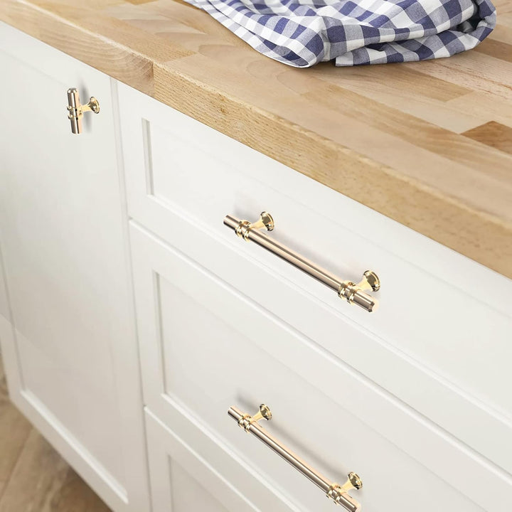 FURNIWARE 10 Stück Möbelgriff, 128mm Bohrlochabstand Möbelgriffe Schrankgriffe Küche Kabinett Griff
