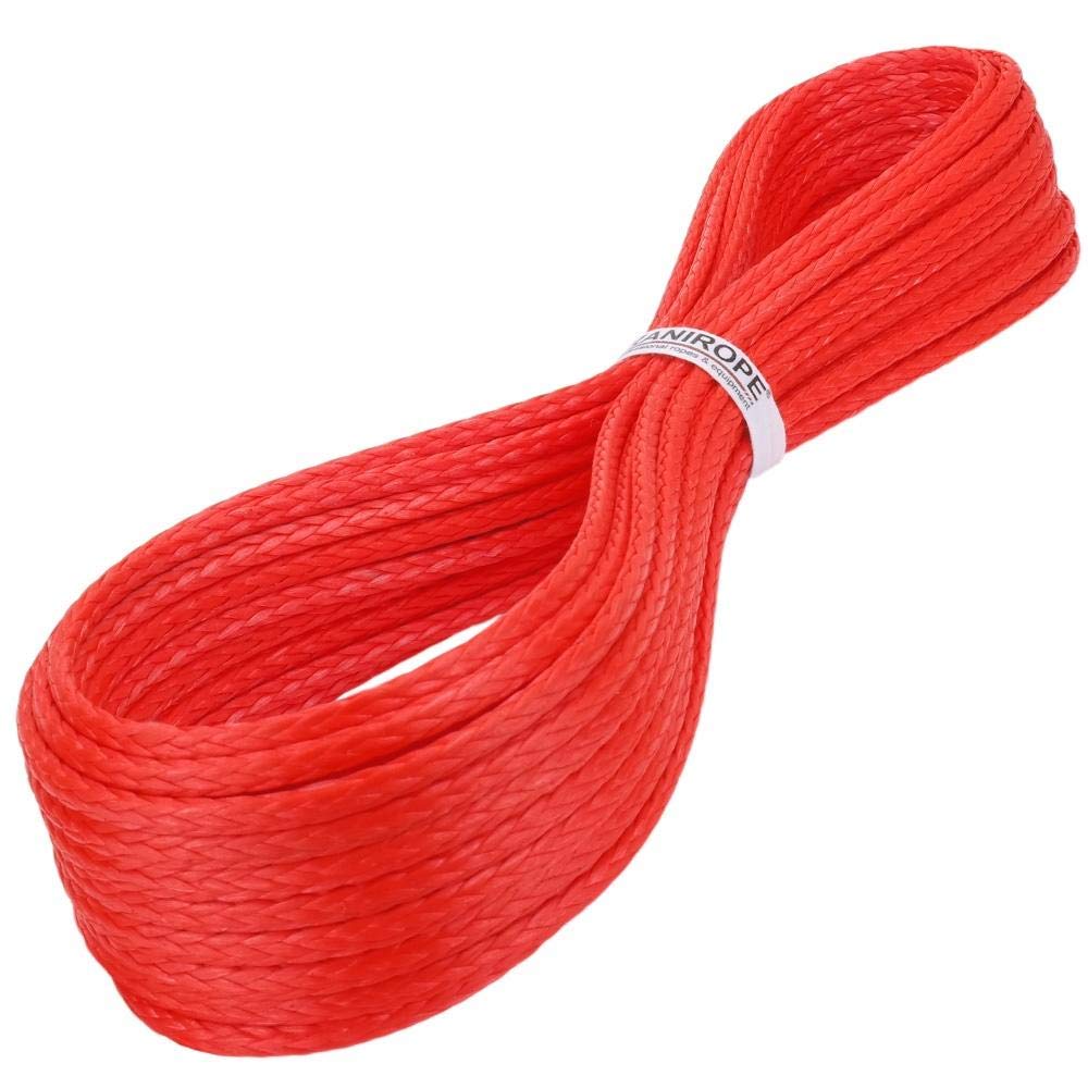 Kanirope® Dyneema Seil PRO 4mm 50m Rot 12-fach geflochten SK78 verstreckt beschichtet, 50m Rot
