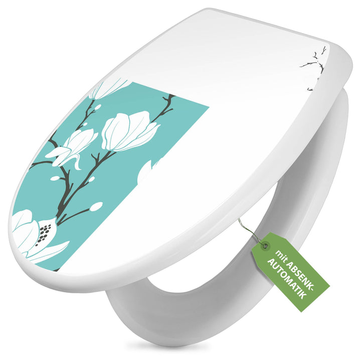 banjado Toilettendeckel mit Absenkautomatik 44,5x37cm - Soft Close Toilettensitz - WC Sitz mit Absen