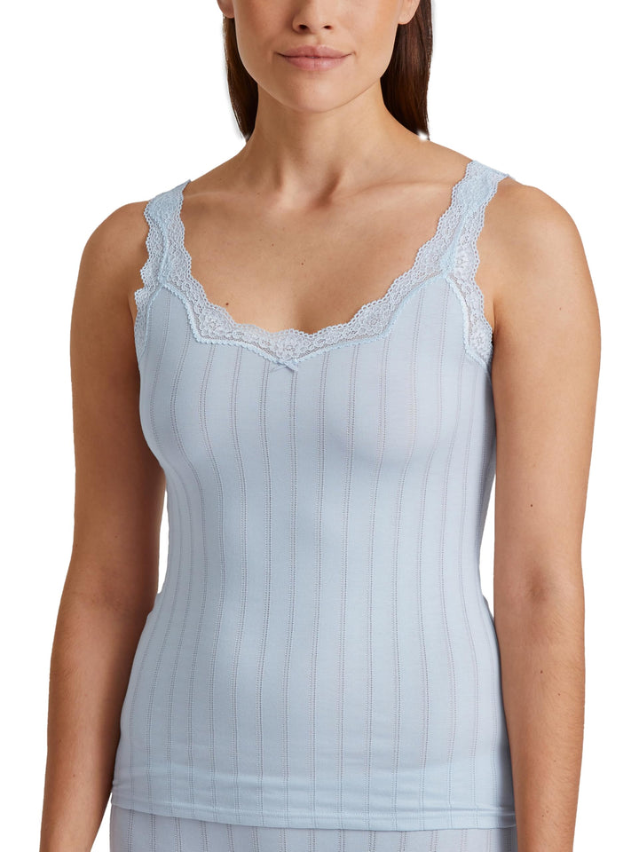 CALIDA Etude Toujours Tank Top Damen, mit Swiss+Cotton-Gütesiegel, edle Nadelstreifen-Optik, mit Spi