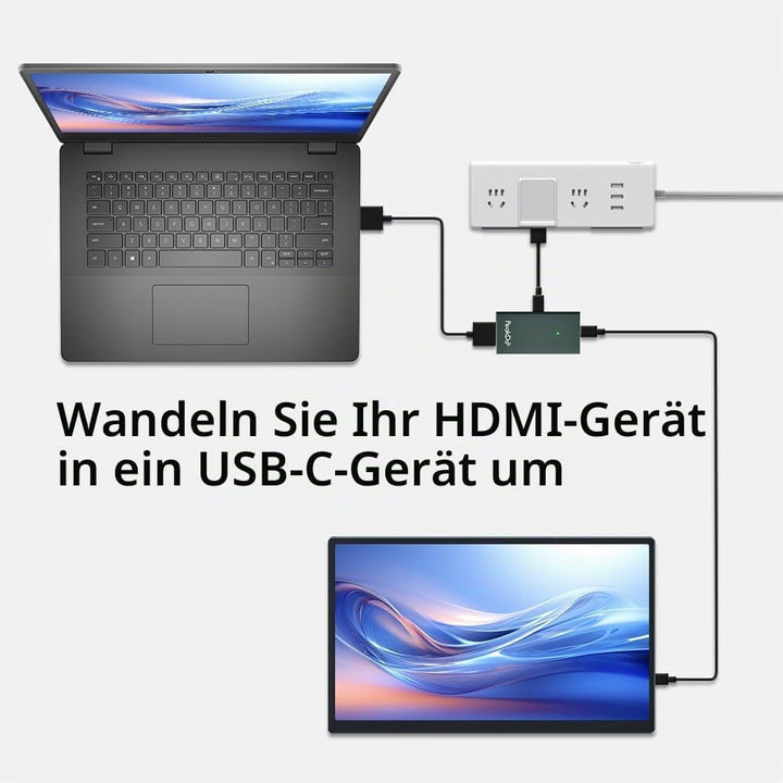 PeakDo Leistungsstarker 4K @ 60Hz HDMI-auf-USB-C-Adapter – verbessert die Konnektivität, kompatibel