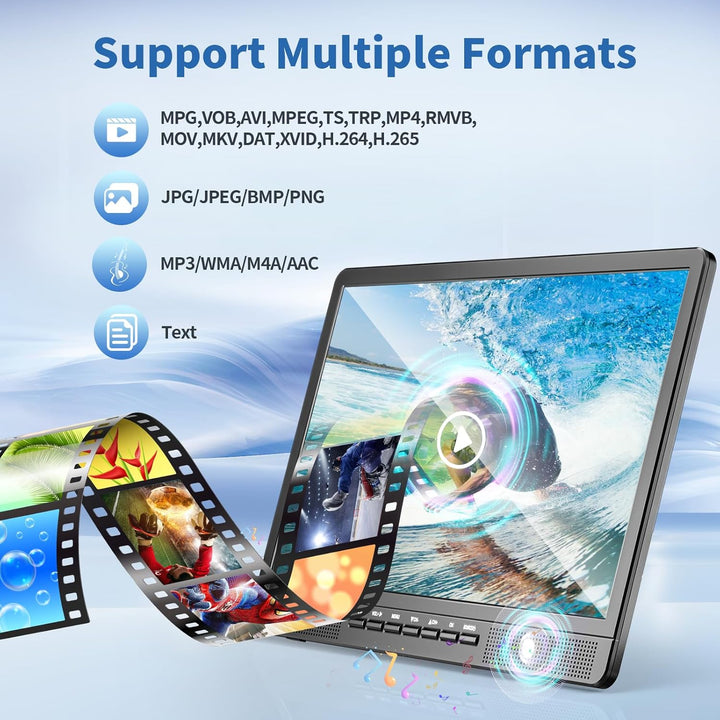 DESOBRY 18" Kleiner Fernseher mit Antenne, tragbarer Fernseher mit Freeview DVB/T2 Tuner, 6000mAh Ak