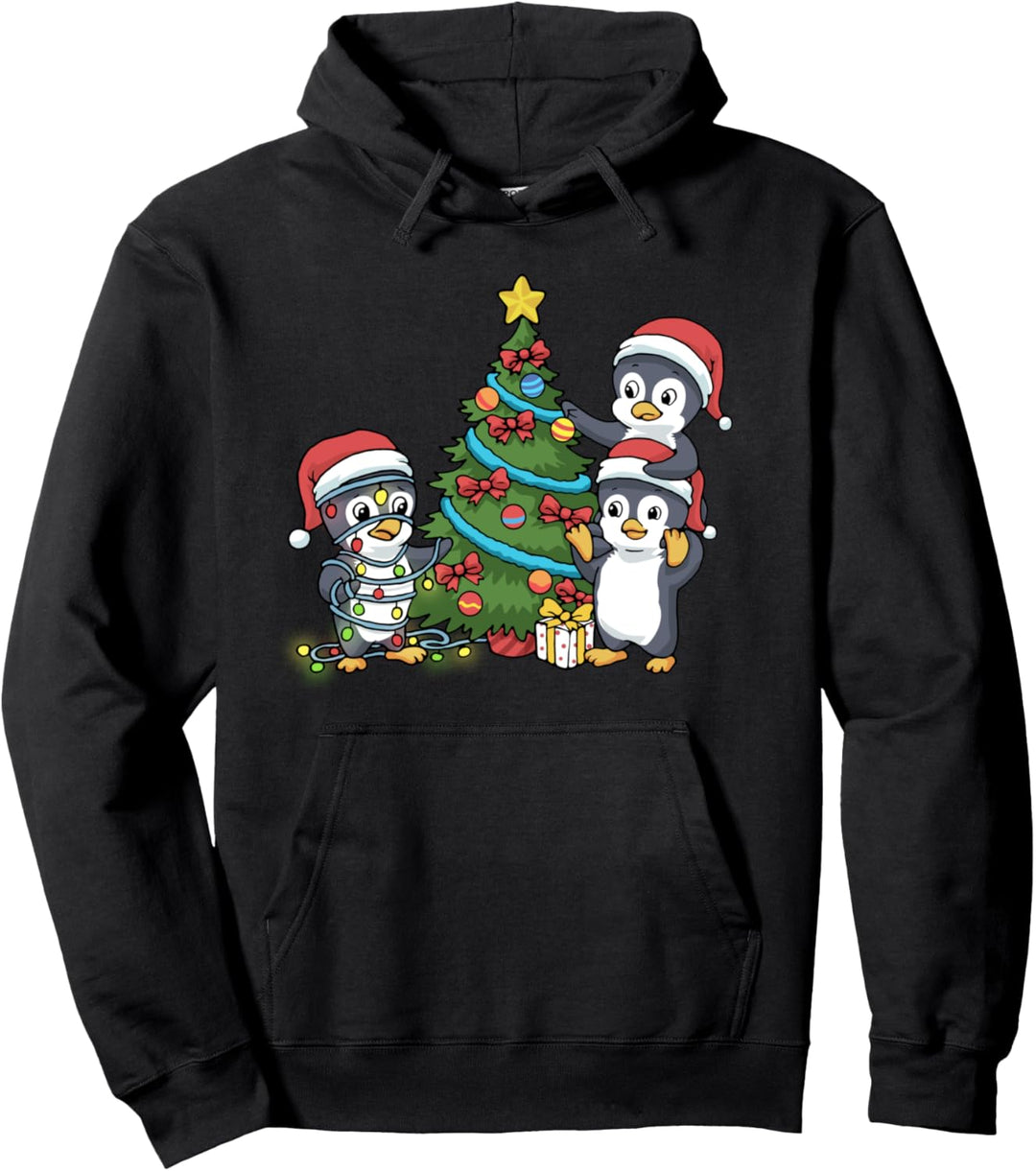 Weihnachtspinguin Hoodie Weihnachtsbaum Weihnachten Pinguin Pullover Hoodie