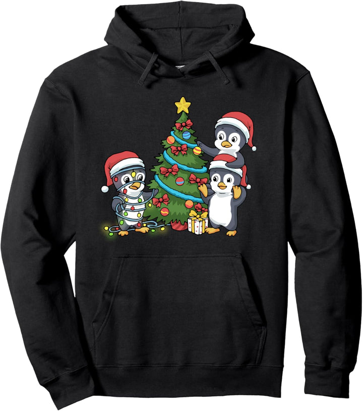 Weihnachtspinguin Hoodie Weihnachtsbaum Weihnachten Pinguin Pullover Hoodie