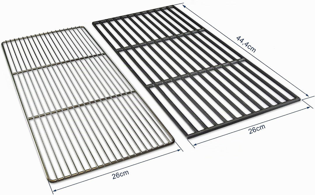 Grillrostprofi 44,4 x 26cm Grillrost Gusseisen/Edelstahl für Weber Spirit I & II E210, E220, S210, S