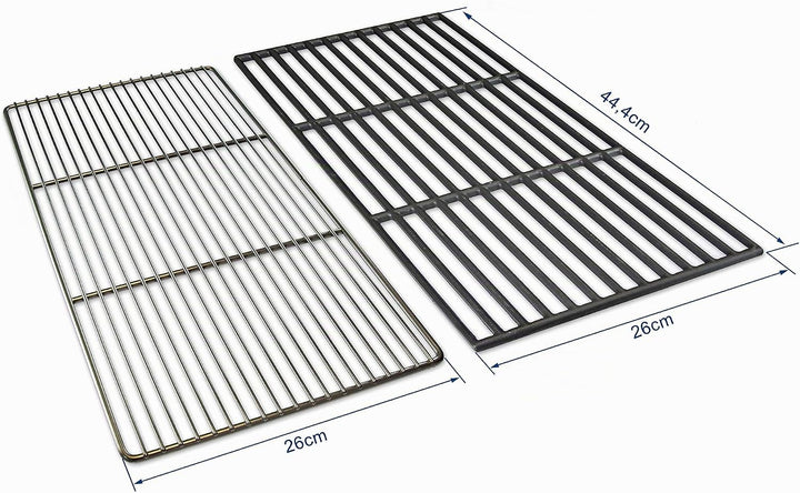 Grillrostprofi 44,4 x 26cm Grillrost Gusseisen/Edelstahl für Weber Spirit I & II E210, E220, S210, S