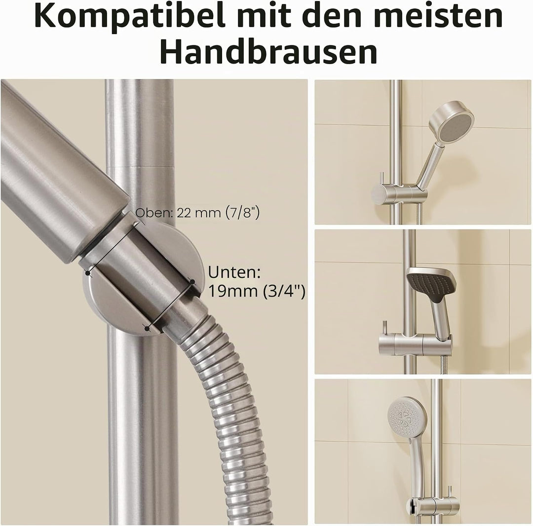 KES Duschstange Brausestange Edelstahl SUS 304 Wandstange mit Duschkopfhalterung Stange Duschkopf Ve