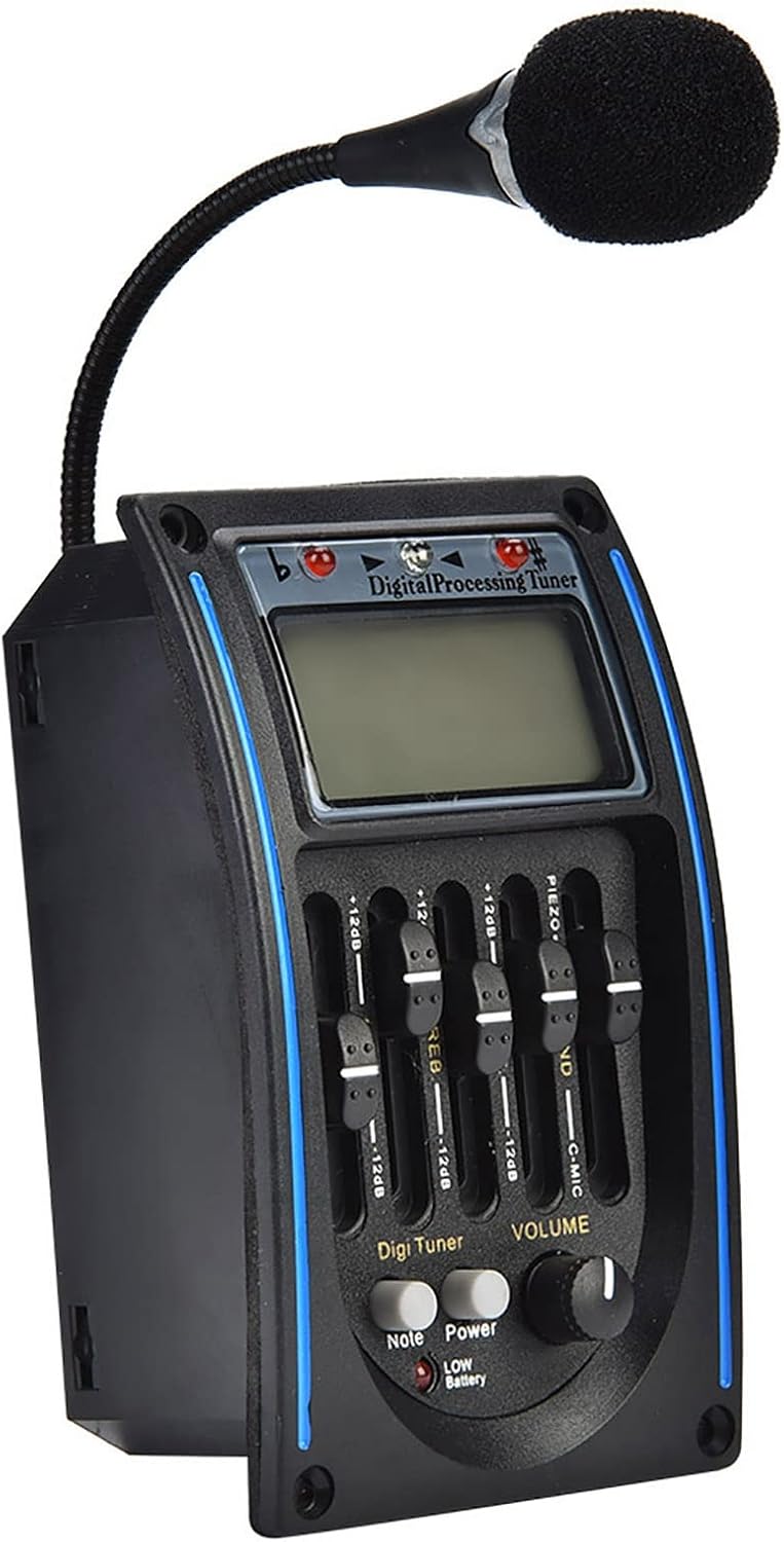 Gitarren-Tonabnehmer-Set, 5-Band-Vorverstärker-EQ-Equalizer, Piezo-Digital-Tuner-Tonabnehmer für Aku