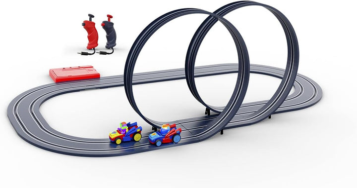 Ninco - Superthings Double Looper | Slotstrecke im Massstab 1/50 und Strecke von 320 cm | Enthält Zw