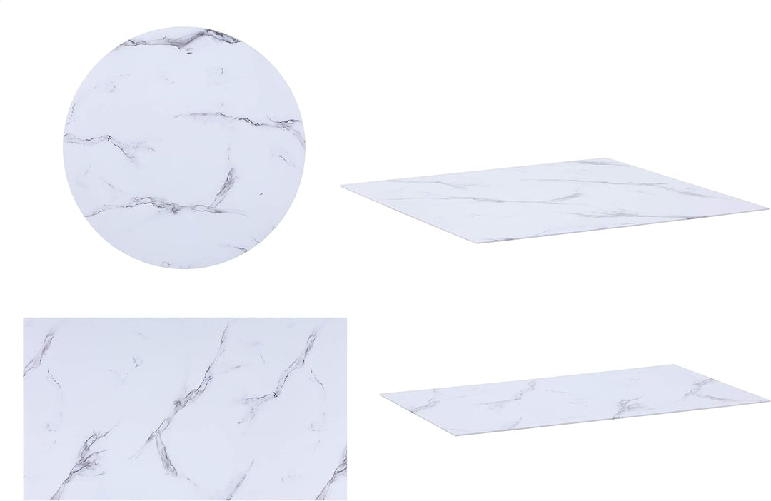 CasaXXl Glasplatte für Kaminofen und Tischplatte in 80x80cm Marmor Optik, Schutzplatte mit 6mm ESG S