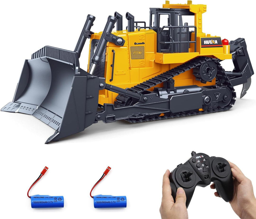 fisca Ferngesteuerter Bulldozer, RC 1/16 Voll funktionsfähiges Baufahrzeug Ferngesteuerter Schwerer