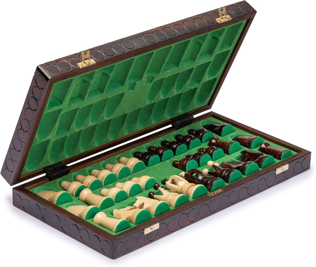 Husaria European International Chess Holzspielset King's Classic - 45 Zentimeter Grosses Schachspiel
