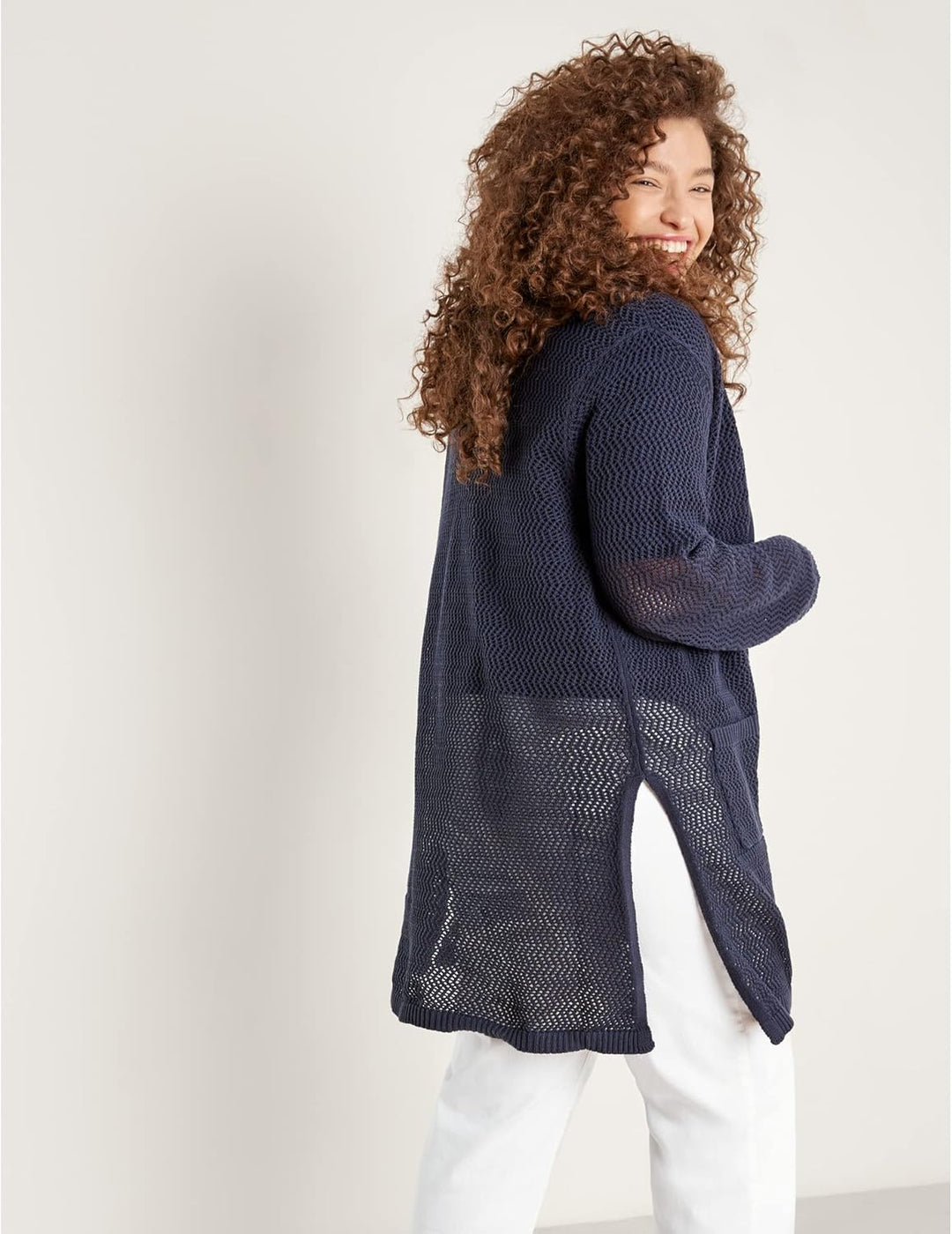 Samoon Damen Jacke Strick 50 Blue Berry, 50 Blue Berry