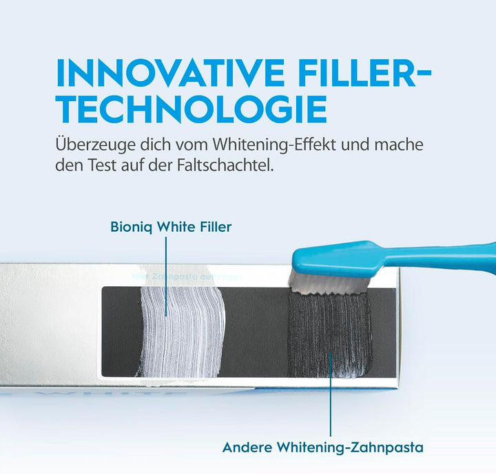 Bioniq® White Filler Zahnpasta - 4 x 75 ml – Sanfte Whitening-Zahncreme mit Hydroxylapatit, schützt