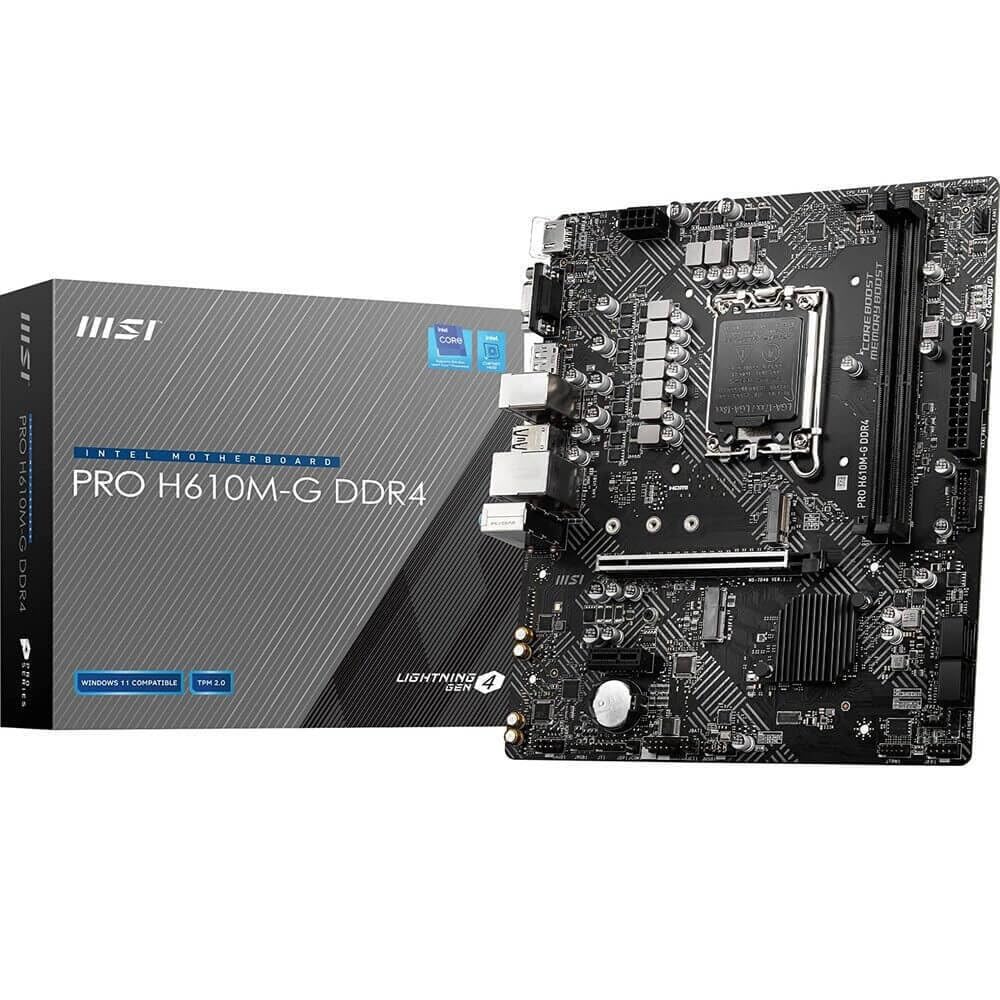 MSI PRO H610M-G DDR4 DDR4 Motherboard (mATX, Intel Core der 12. Generation, LGA 1700 Socket, DDR4, P