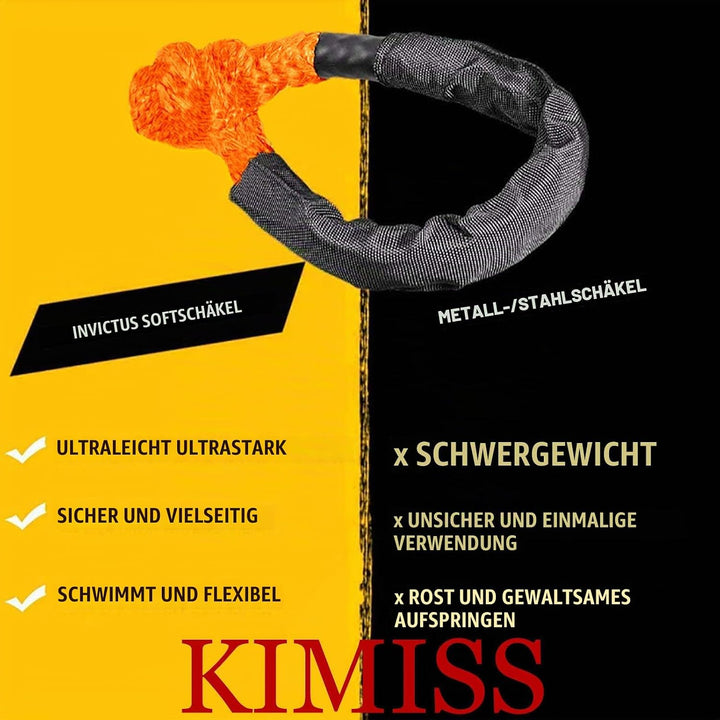 KIMISS Soft Schäkel, 2 Stück Synthetik Soft Schäkel 21 Tonnen Bruchfestigkeit Flexibler Leichter Sei