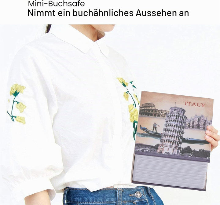 Buchförmiger Tresor mit Geheimer Kombination, Tragbarer Tresor mit Codeschloss, Geheimer Tresor, Spa