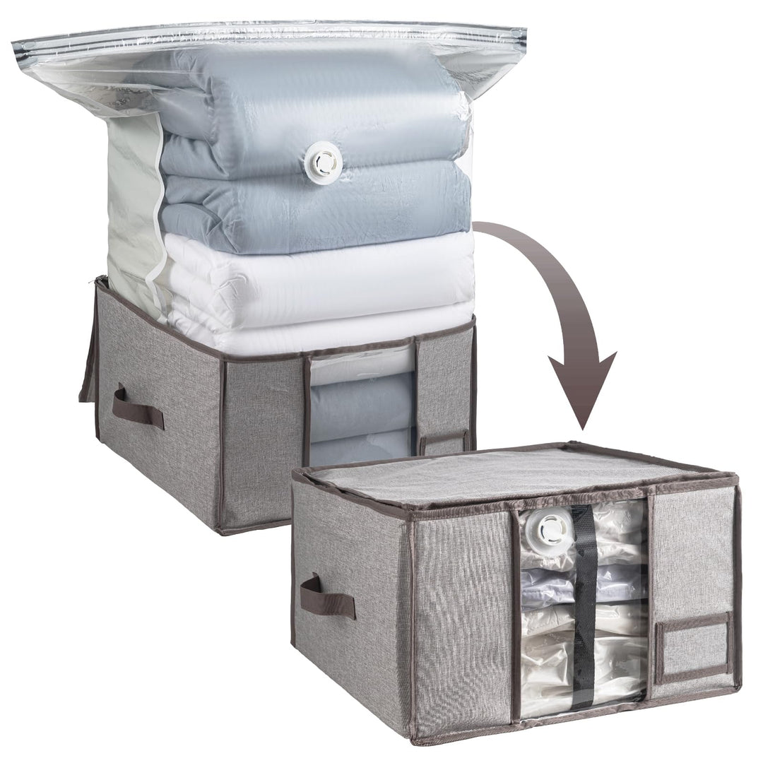 TAILI akuumbeutel für Kleidung mit Aufbewahrungsbox 2 in 1 Design 40 x 42 x 25 CM Vakuumbeutel für B