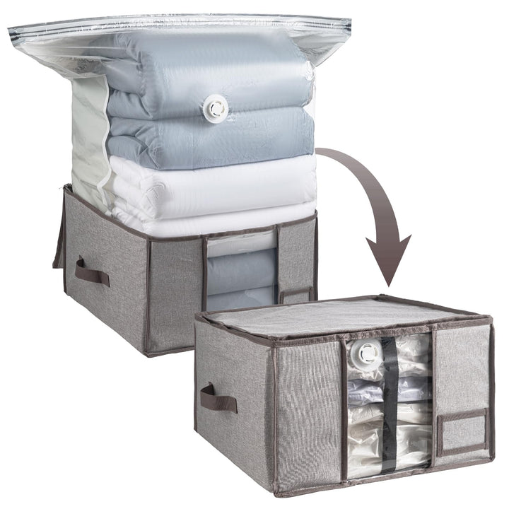 TAILI akuumbeutel für Kleidung mit Aufbewahrungsbox 2 in 1 Design 40 x 42 x 25 CM Vakuumbeutel für B