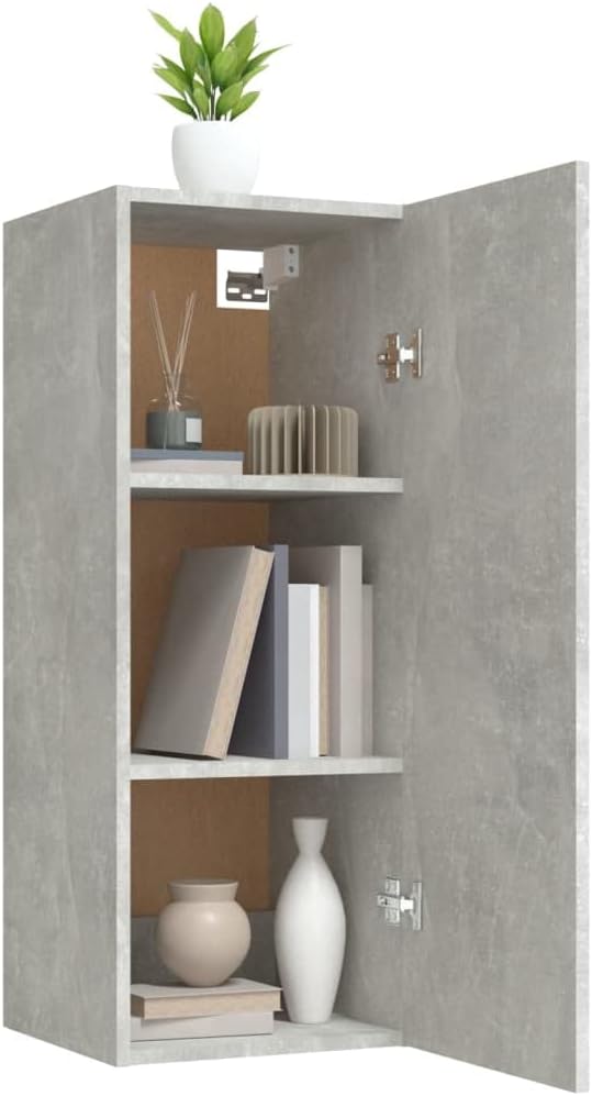 WIFESE 34,5x34x90 cm Wandschrank mit 3 Fächern TV Schrank Hängeschrank Badezimmerschrank Küchenschra