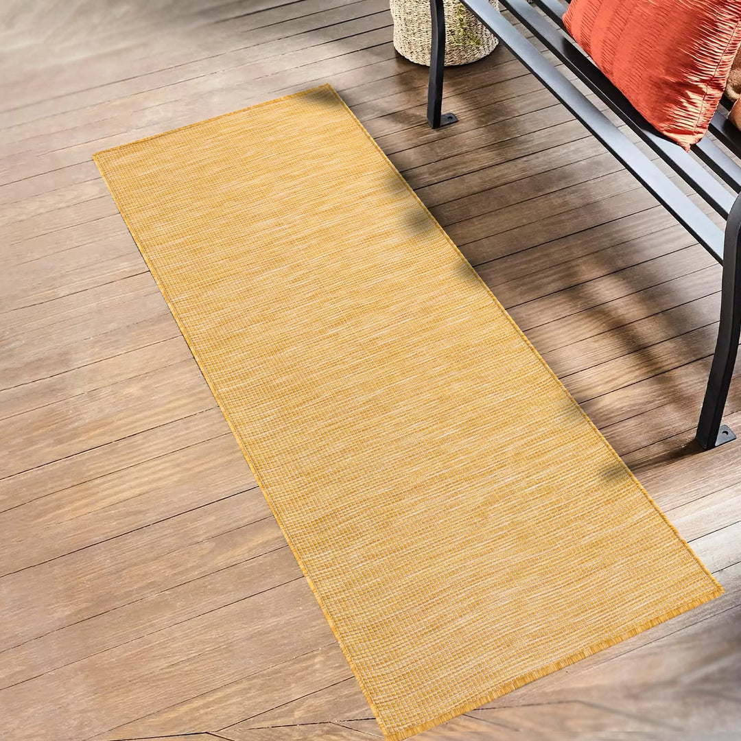 payé Outdoor Teppich Wetterfest - Gelb - 80x150cm - Läufer Küche Badezimmer Balkon Garten Terrassent