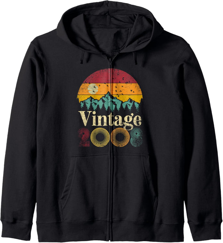 14. Geburtstag Geschenk 2008 14 Jahre alt Vintage Retro Stil Kapuzenjacke